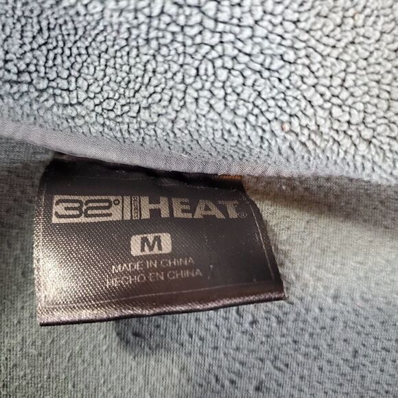 32 Degrees Heat Sweater Womens Medium Green Fleece 1/4 Snap Pullover - Picture 2 of 4